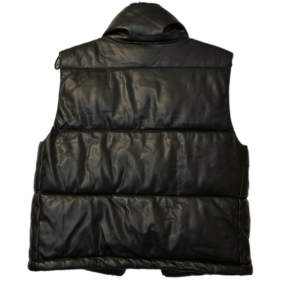 7 for all mankind faux leather puffer vest - Picture 8 of 14